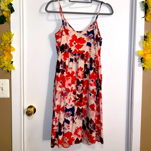 Floral Spaghetti Strap Dress W/ Front Pockets - Picture 3 of 5